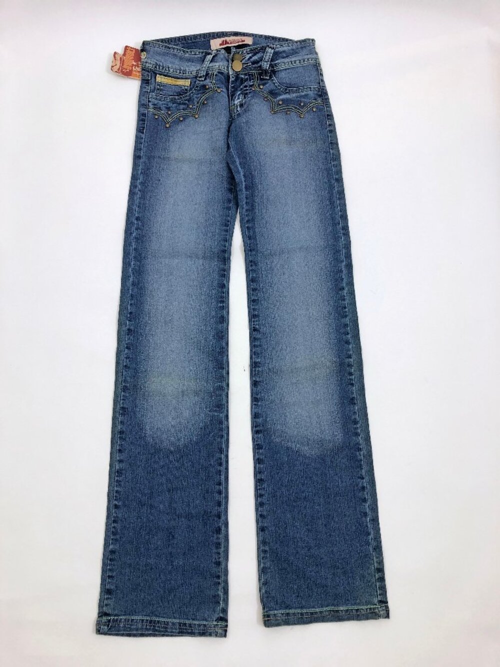 Fiorana Women's Size 4 Embroidered w/Studs Semi Distressed 2 Hip Pockets